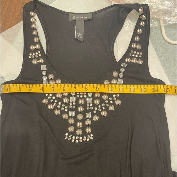 INC Black Studded Racerback Asymmetrical Top.Size S - Picture 10 of 11